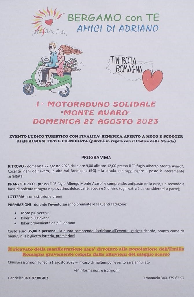 1° Motoraduno solidale Monte Avaro 1° Motoraduno solidale Monte Avaro