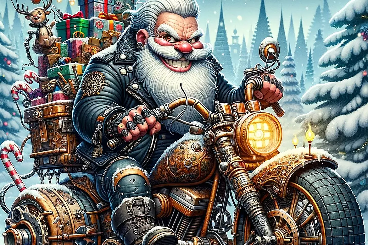 Babbo Natale motociclista