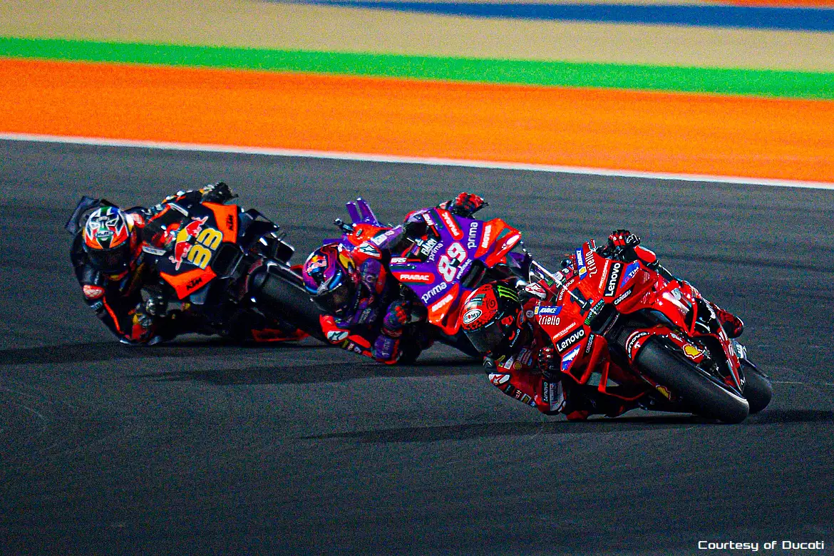 Bagnaia, Binder e Marin MotoGP Qatar